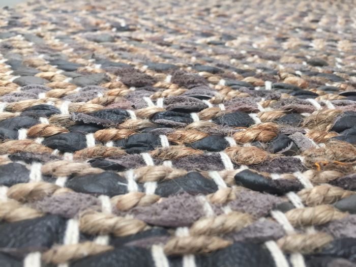 rug brown leather hemp 200x300cm