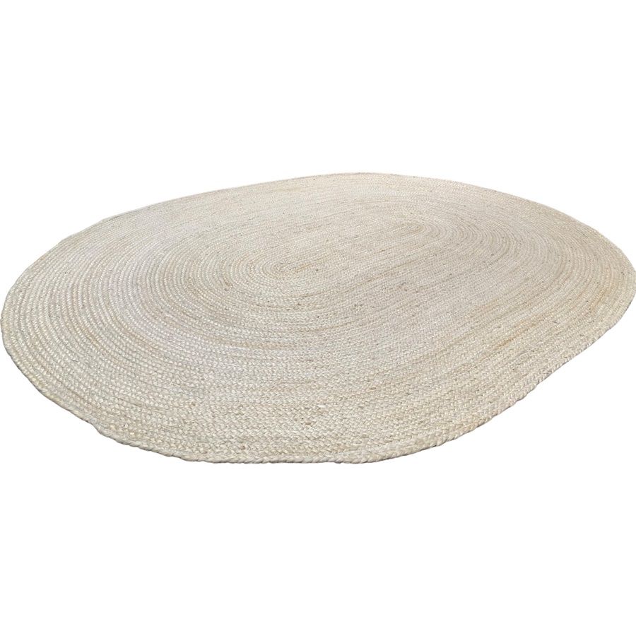 rug jute oval offwhite 150x220cm