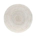 Rug jute braided ivory white round collection