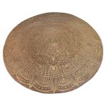 Rug jute braided round natural with Mandala lotus print ø150cm