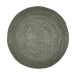 Rug jute forest green braided round collection