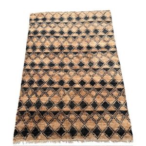 Rug jute graphic natural black block 160x230cm
