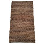 Rug jute leather recycled earth brown woven collection