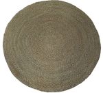 Rug jute olive green braided round collection