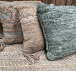 Rug jute recycled leather sage collection