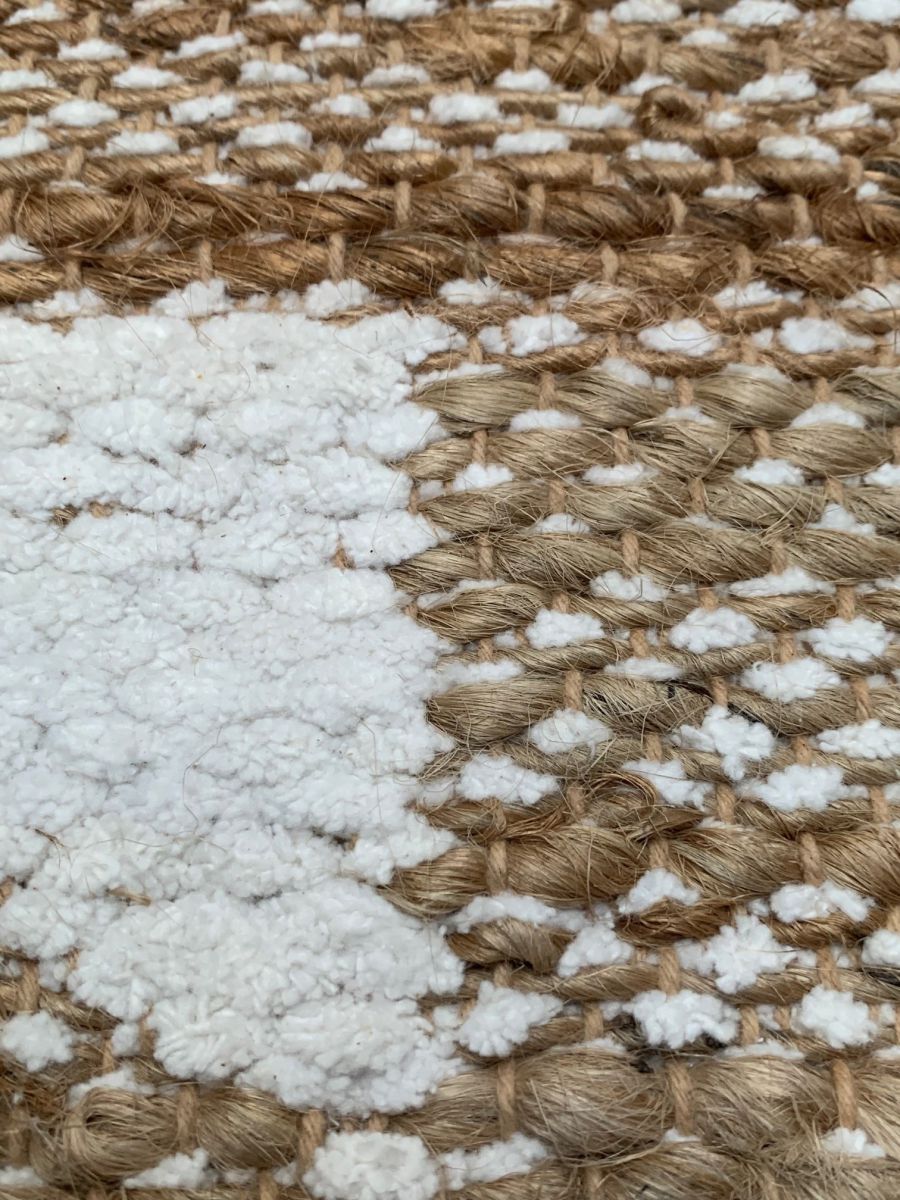 rug jute white chenille woven 160x230cm