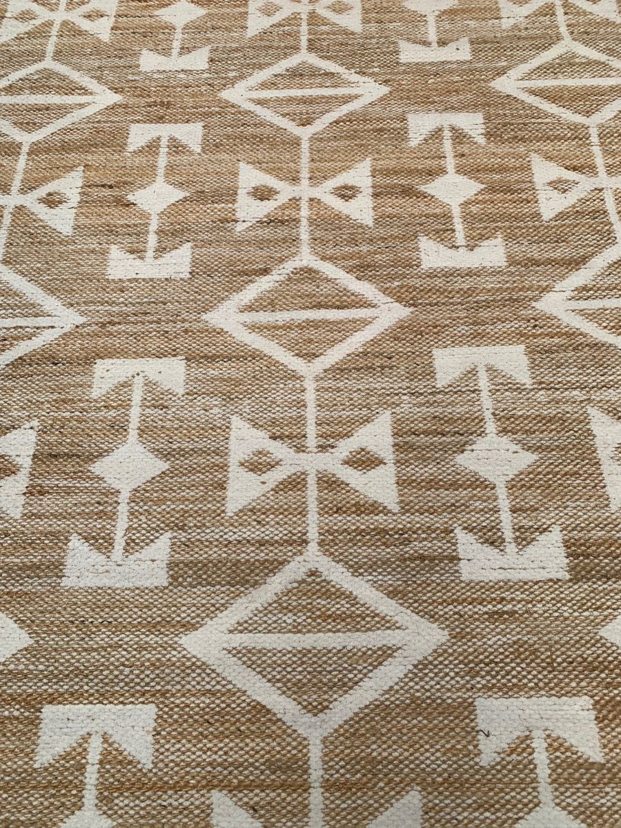 rug jute white chenille woven 200x300cm