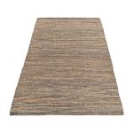 Rug jute wool anthracite grey woven collection