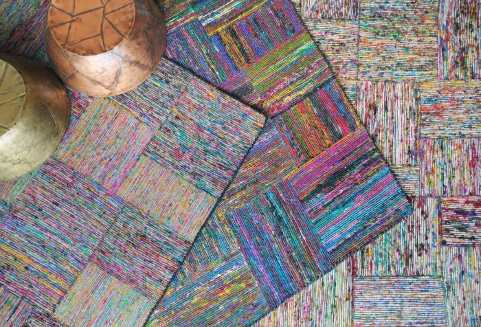 rug recycled silk multiwhite 160x230cm