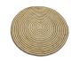 Rug round 150cm braided concentric jute natural and offwhite