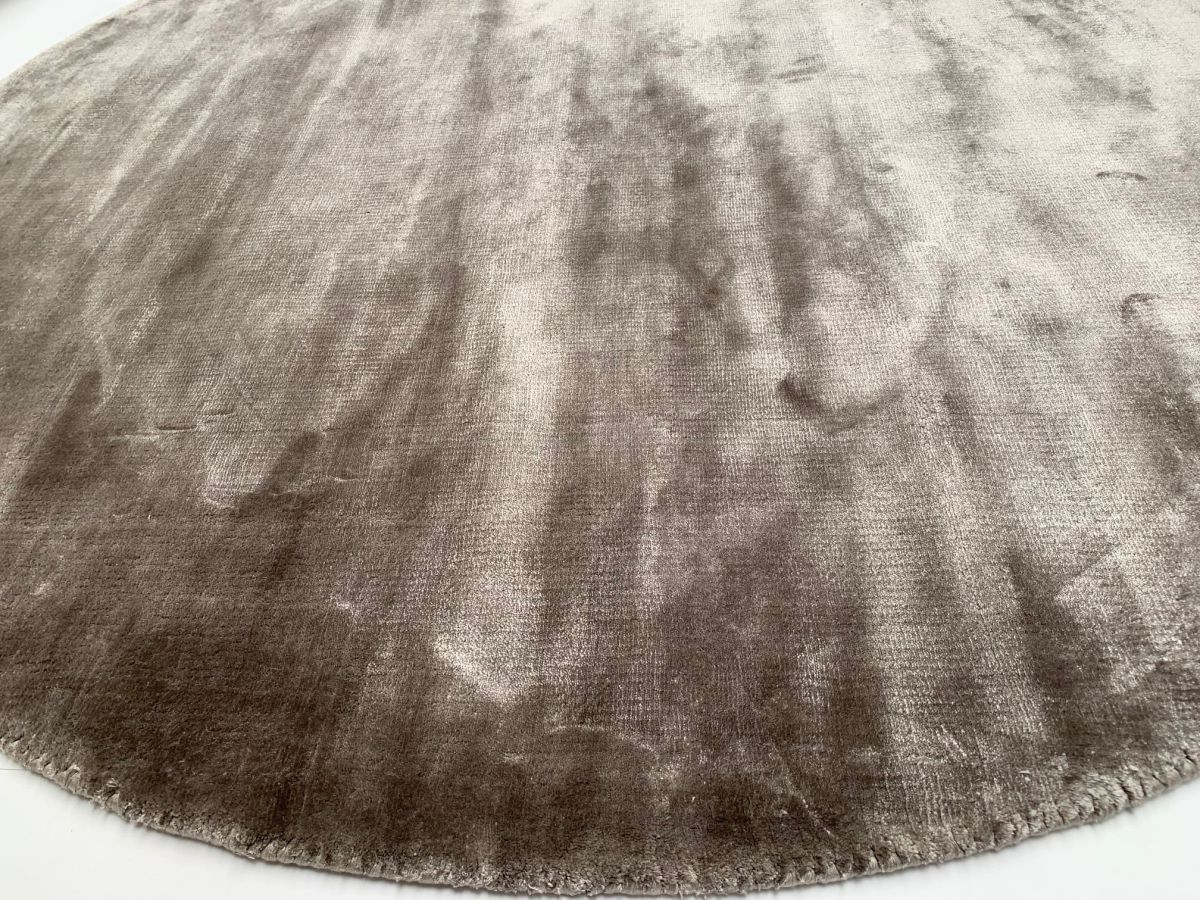 rug round tencel 300cm silver grey