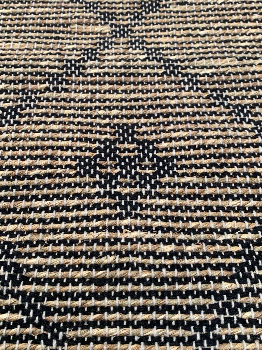 rug seagrass natural black handwoven 200x300cm