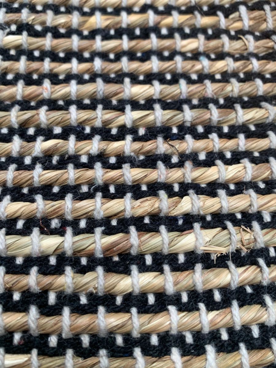 rug seagrass natural black woven 250x350cm