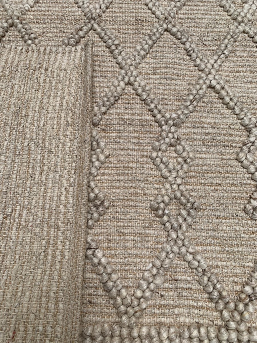 rug wool pet cotton sand beige 160x230cm