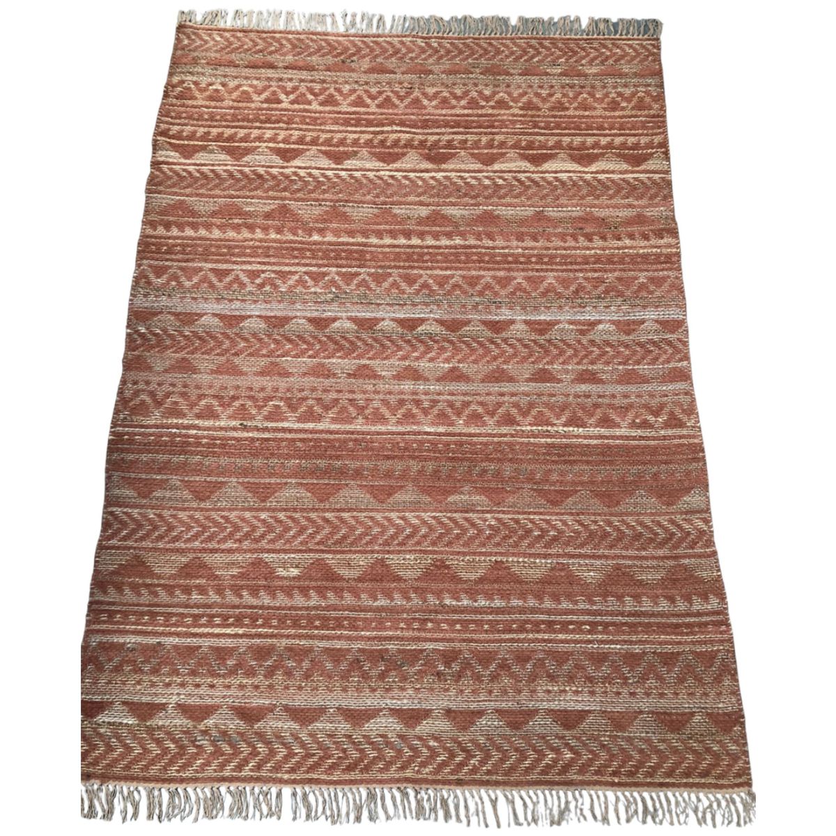 rug woven jute and chenille in terra colour 160x230cm