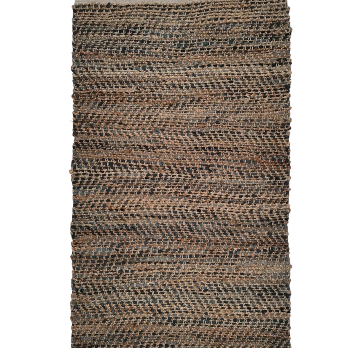 rug woven jute and recycled leather grey 160x230cm