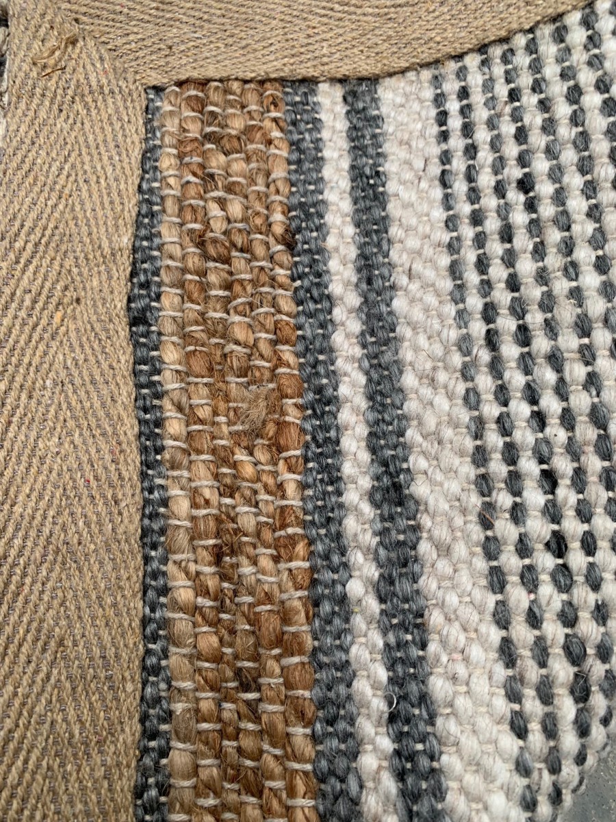 rug woven jute wool pet cotton white grey 160x230cm