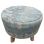 Stool Linen Sea Blue ø 50 hg 40 cm