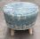 stool with top in cotton printing seablue and 4 wooden legs 50hg40cm