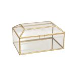 Storagebox clear glass brass shade Luxury 15x10xhg9cm rectangular