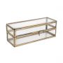 Storagebox glass brass shade 18,5x6,5x6,5cm rectangular
