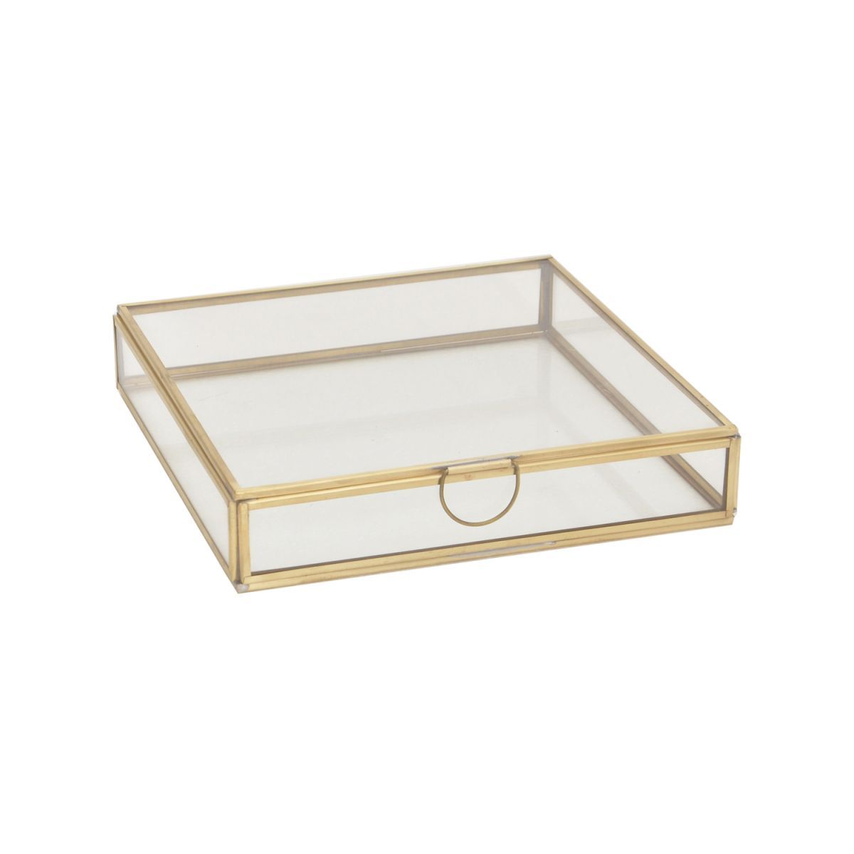 storagebox glass brass shade square low shape 20x20x4cm