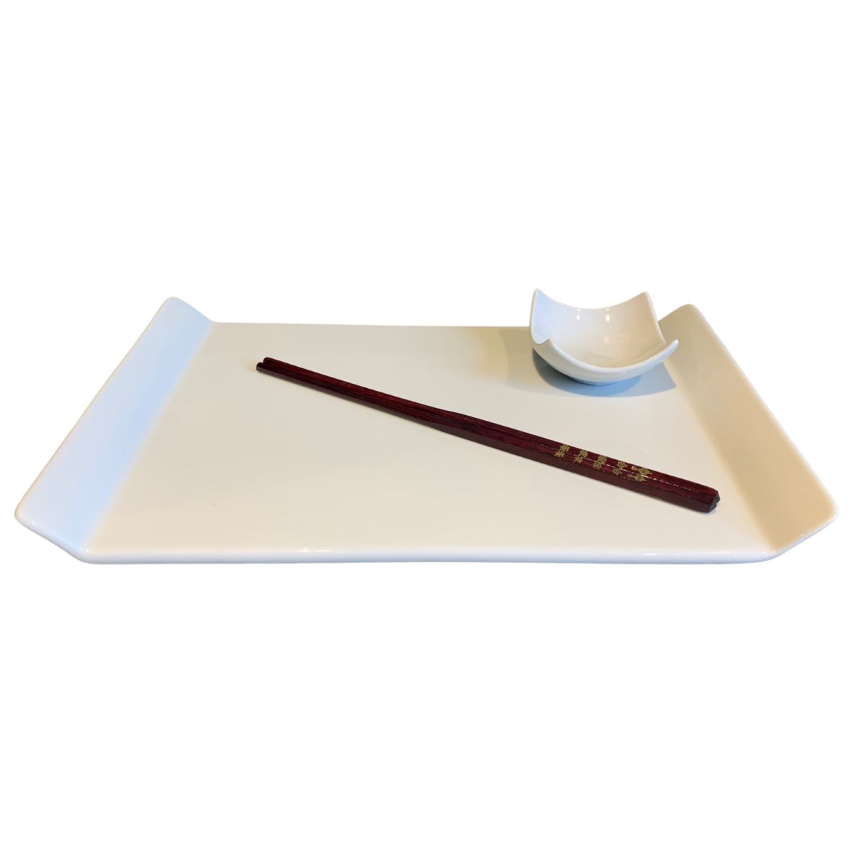 sushi bord strak rechthoek wit porselein 32x20 hg 25cm