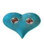Tableware Butterfly plate heart shape sea blue (19.5 x 13.5 cm)