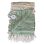 Blanket green shades with fringe 130x170cm