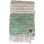Blanket green shades with fringe 130x170cm