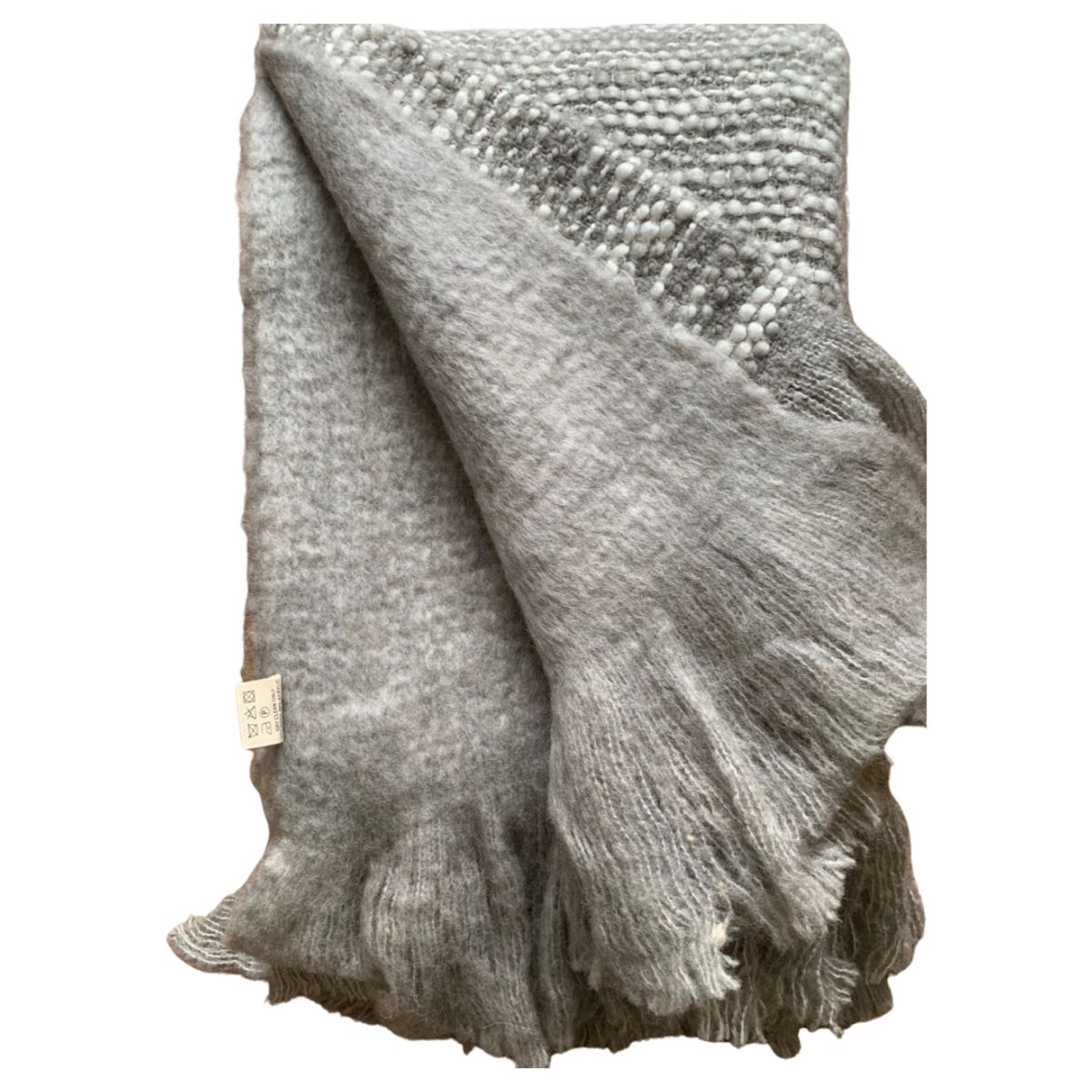 throw wool reversible grey tones 130x170cm