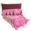 throw wool suede fringes pink 130x170cm