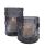 Vaas enof Windlicht Blok helder glas grijs hg 23 ø 15 cm