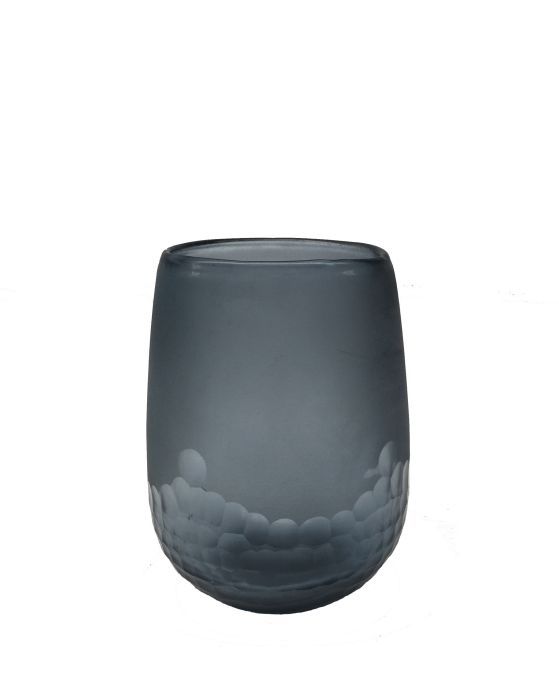 vase andor windlight hammered glass frosted grey 11x95cm