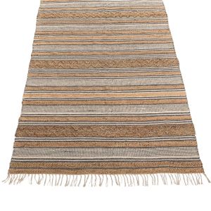 Vloerkleed geweven jute, wol, PET katoen wit grijs 200x300cm
