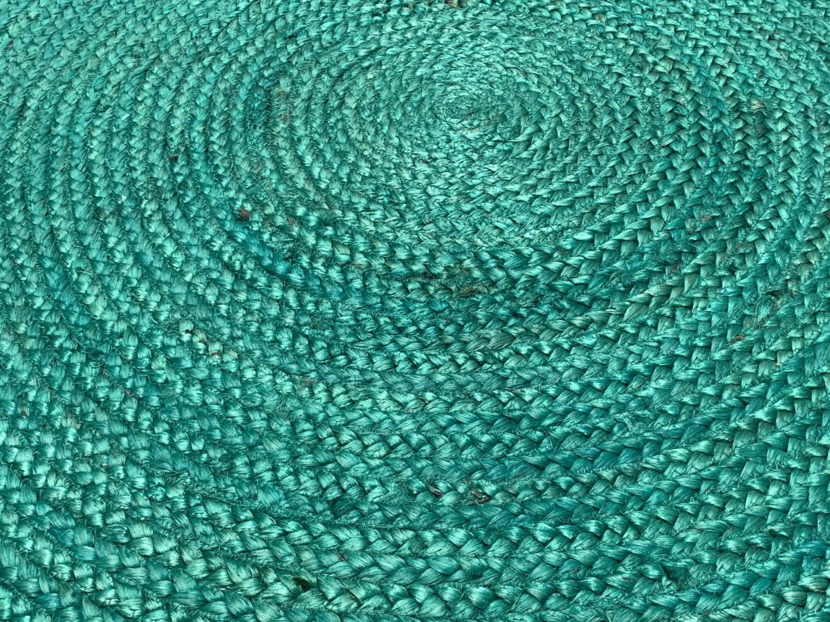 vloerkleed jute gevlochten 150 cm emerald groen