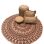 Vloerkleed jute oosters henna bordeaux rood Mandala rond 150 cm