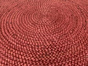 Vloerkleed Jute gevlochten rond 120cm Marsala
