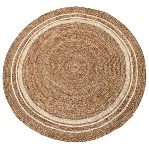 Vloerkleed jute naturel ecru rand rond ø 150cm