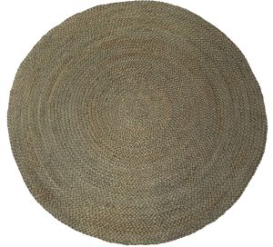 Vloerkleed  gevlochten jute salie groen rond 120cm