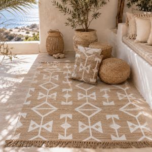 Vloerkleed jute wit chenille geweven 120x180cm
