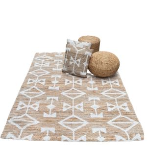 Vloerkleed jute wit chenille geweven 200x300cm