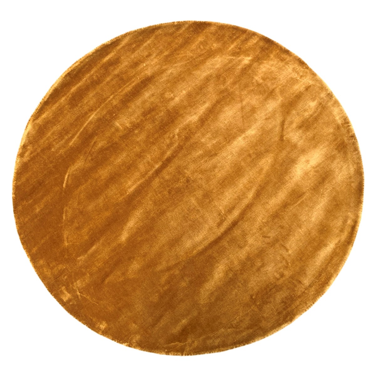 Vloerkleed tencel ø150cm Mosterd Goud