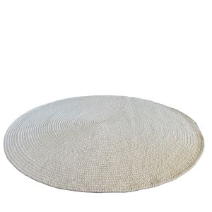 Vloerkleed wol Nieuw Zeeland beige zand rond ø300cm