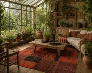 Vloerkleed wol terra patchwork wol 190x290cm