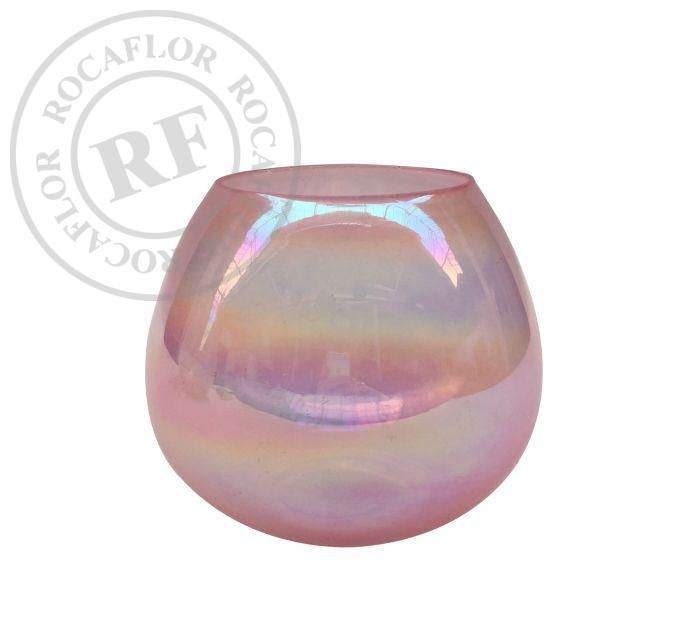 votive bubble pink with rainbow lustre 11x125cm