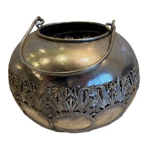 Waxine holder windlight oriental antique Silver ø 19 hg14.5 cm Waxine holder windlight oriental antique Silver ø 19 hg14.5 cm