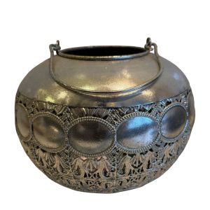 Waxine holder windlight oriental antique silver ø 23 hg17.5cm Waxine holder windlight oriental antique silver ø 23 hg17.5cm