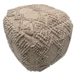 Zachte poef of beanbag grafisch design zand beige 40x40xhg40cm